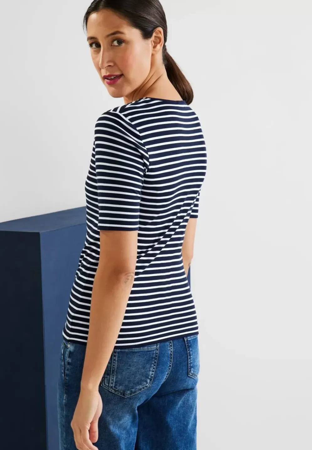 Streifenshirt Mit Halbarm