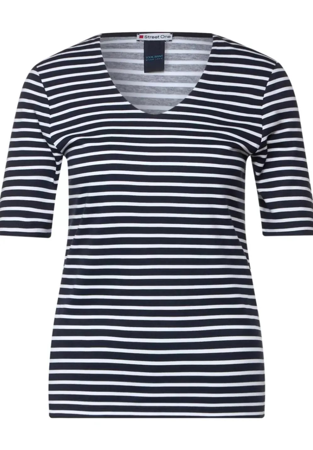 Streifenshirt Mit Halbarm