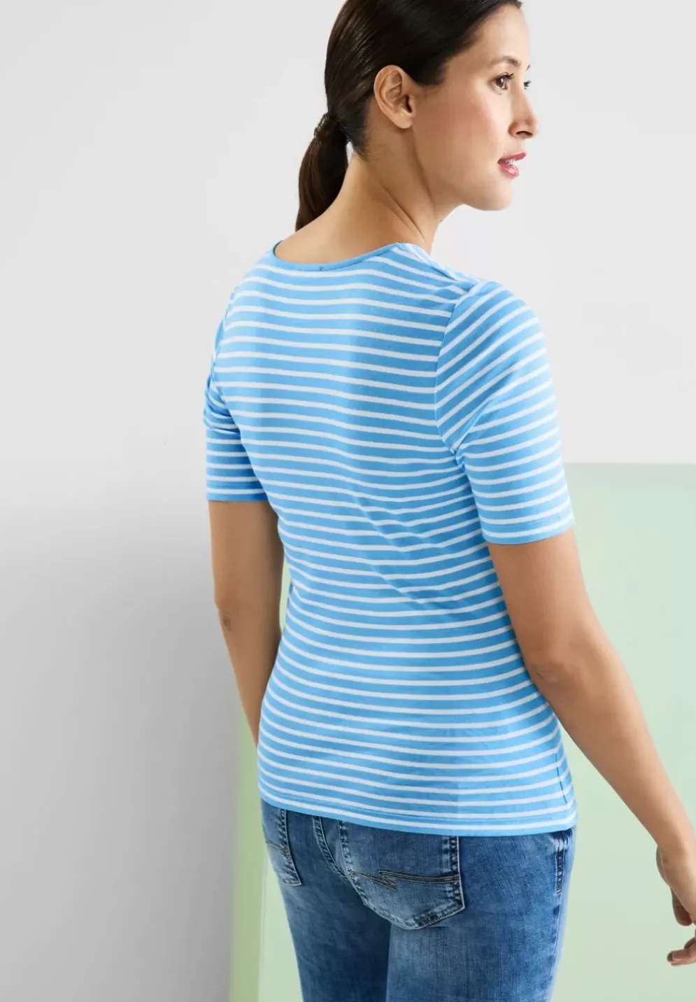 Streifenshirt Mit Halbarm