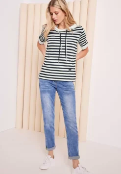 Streifenshirt Mit Kapuze