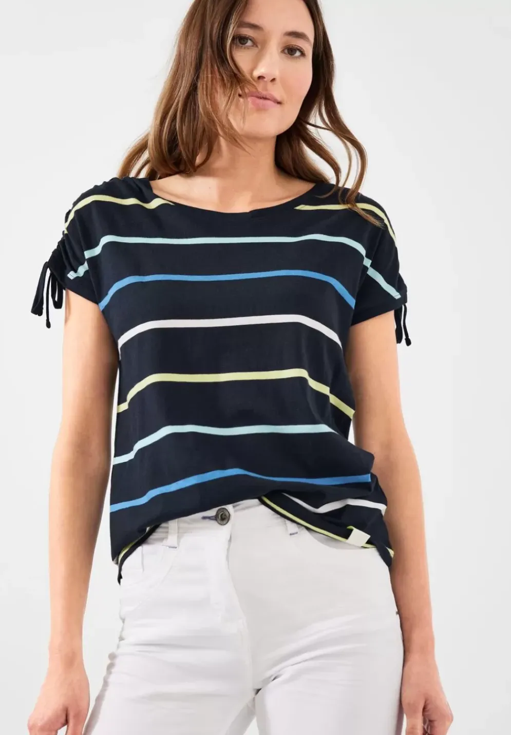 Streifenshirt Mit Rundhals