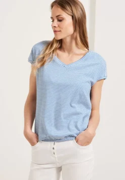 Streifenshirt Mit V-Neck