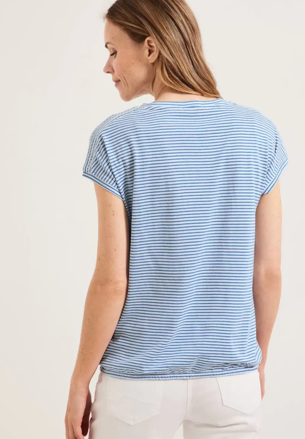 Streifenshirt Mit V-Neck