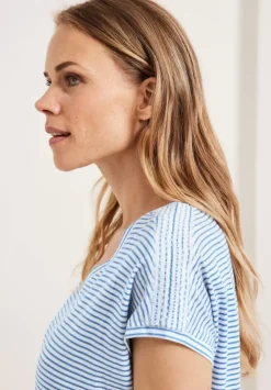 Streifenshirt Mit V-Neck