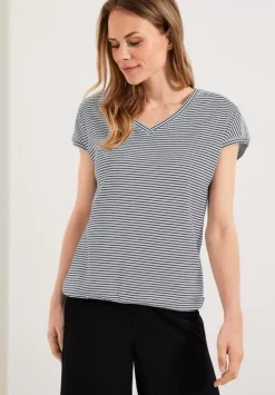 Streifenshirt Mit V-Neck