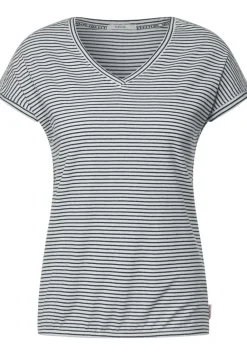 Streifenshirt Mit V-Neck