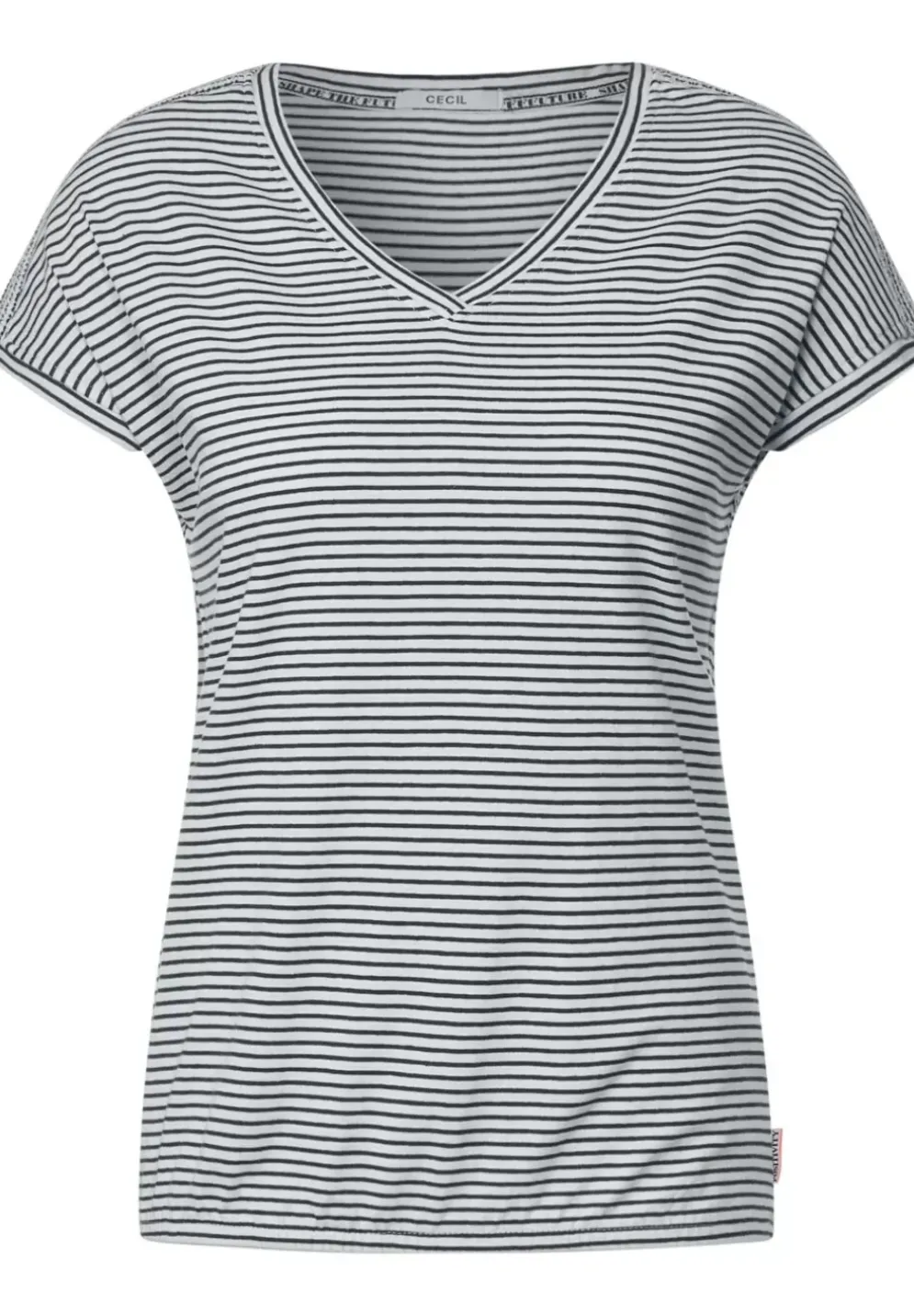 Streifenshirt Mit V-Neck