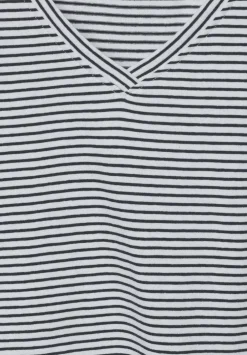 Streifenshirt Mit V-Neck