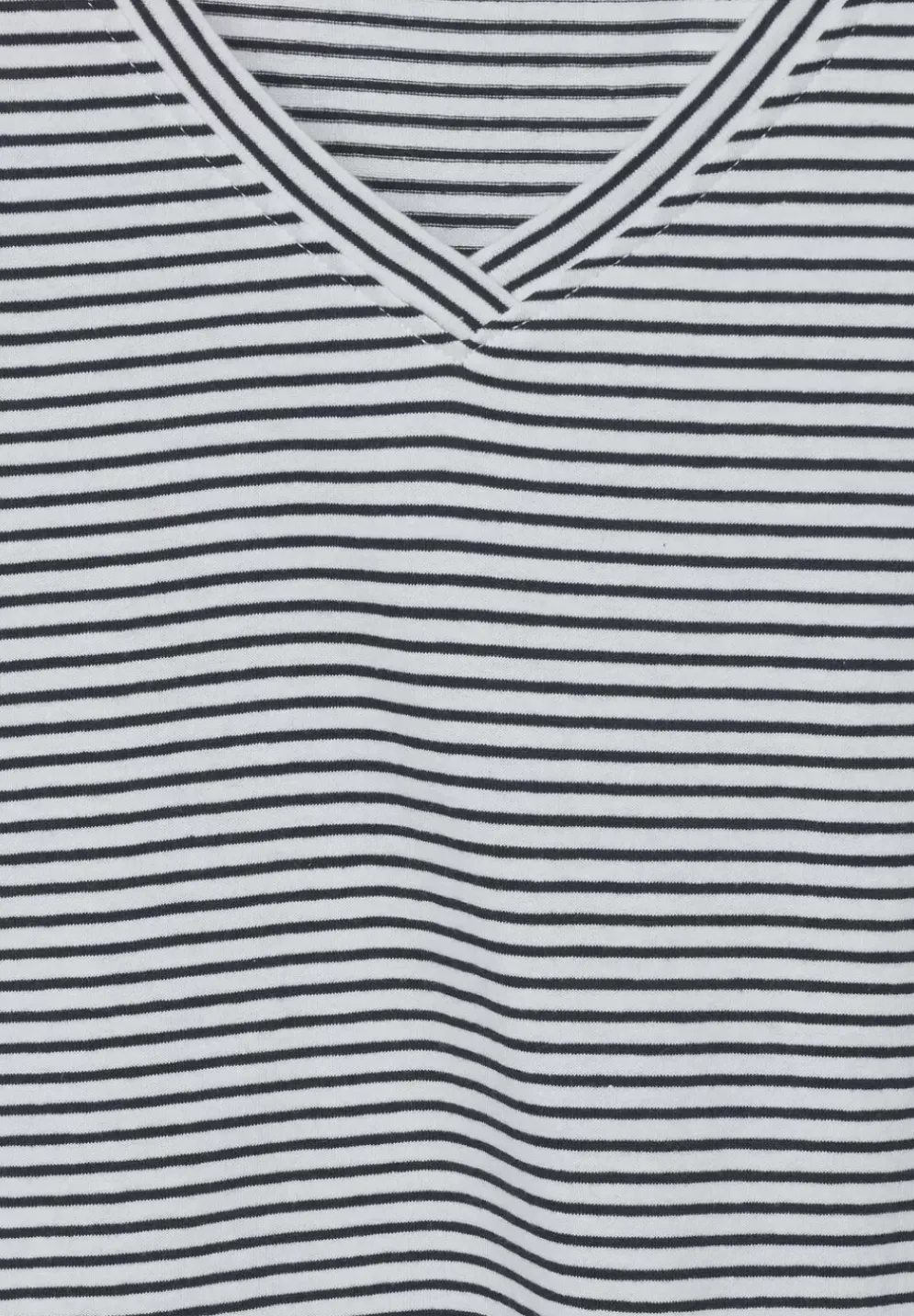 Streifenshirt Mit V-Neck