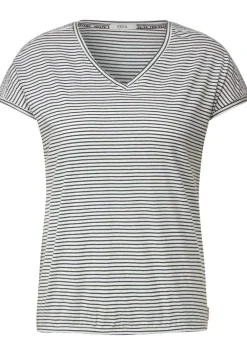 Streifenshirt Mit V-Neck