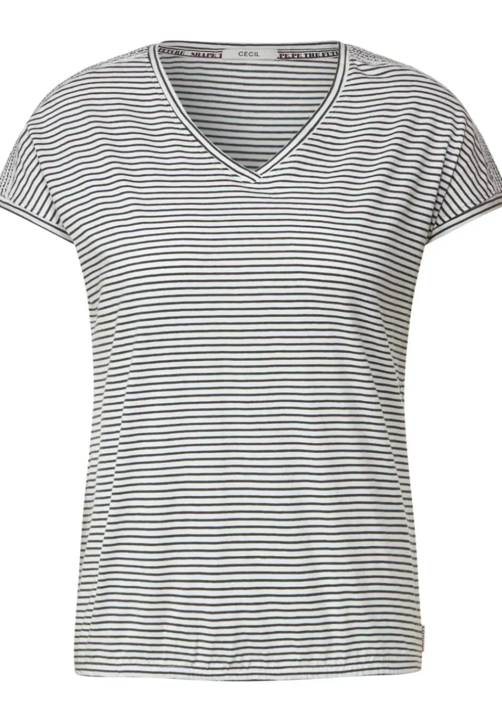 Streifenshirt Mit V-Neck