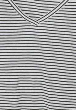 Streifenshirt Mit V-Neck