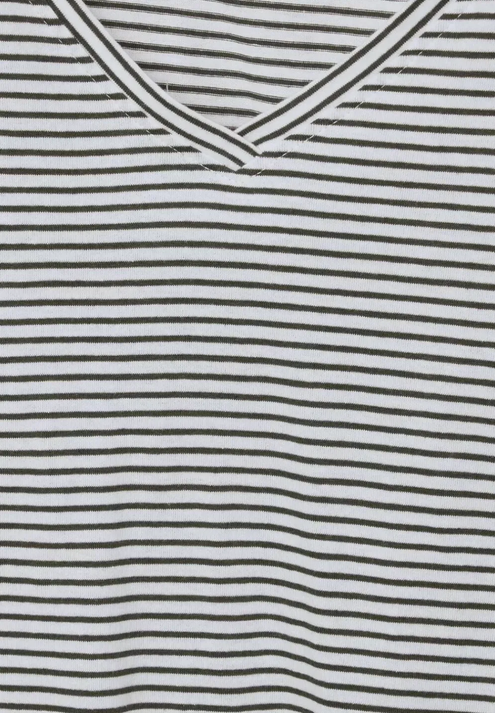 Streifenshirt Mit V-Neck