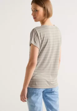 Streifenshirt Mit V-Neck