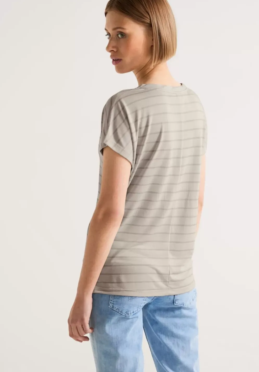 Streifenshirt Mit V-Neck