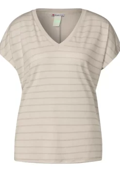 Streifenshirt Mit V-Neck