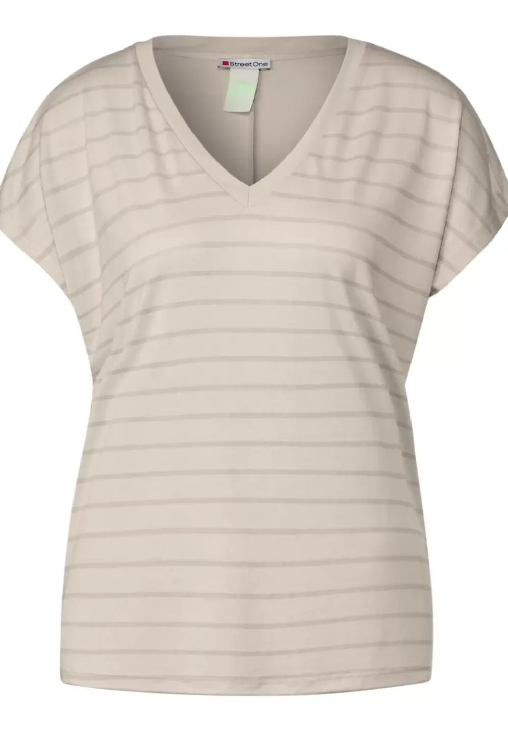 Streifenshirt Mit V-Neck