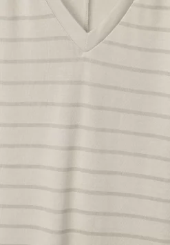 Streifenshirt Mit V-Neck