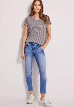 Streifenshirt Mit V-Neck