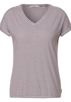 Streifenshirt Mit V-Neck