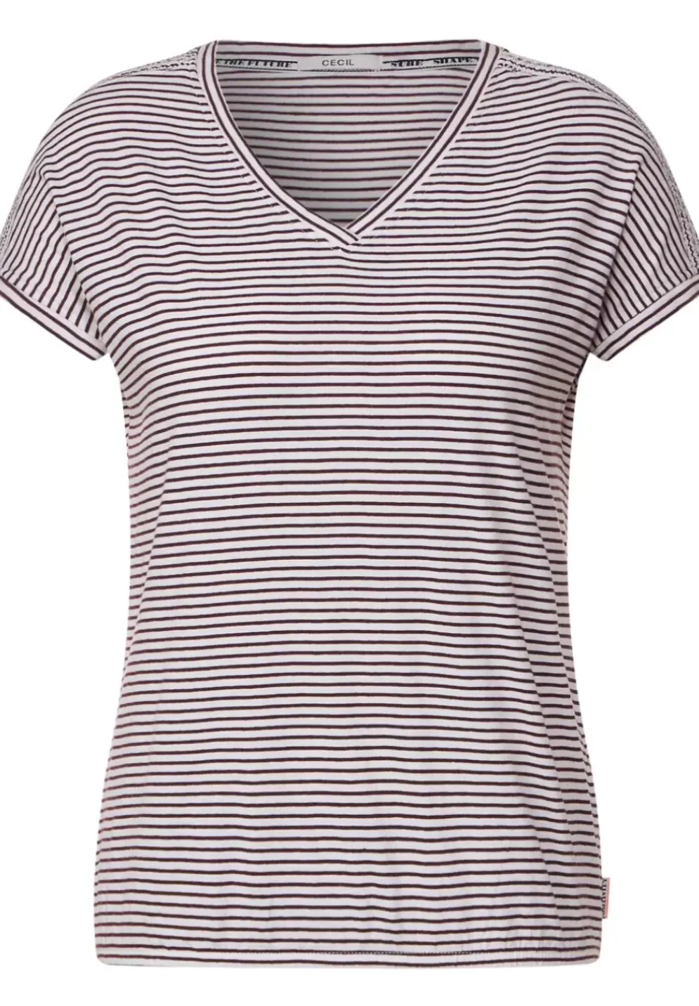 Streifenshirt Mit V-Neck