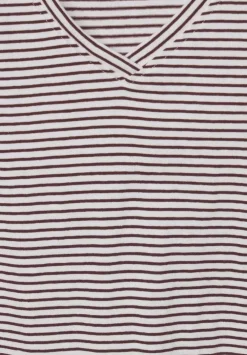 Streifenshirt Mit V-Neck