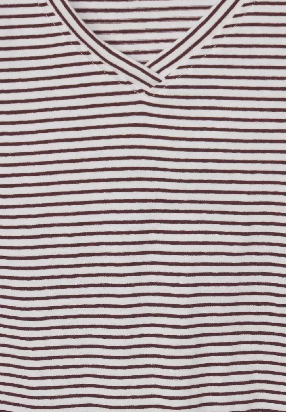 Streifenshirt Mit V-Neck