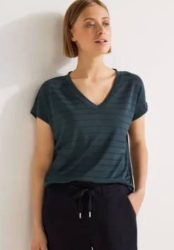 Streifenshirt Mit V-Neck