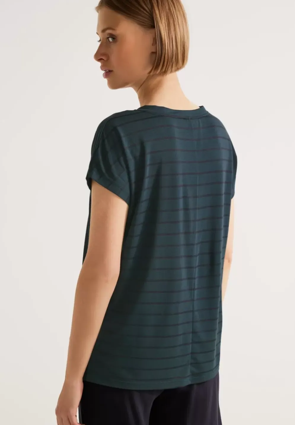 Streifenshirt Mit V-Neck