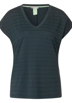 Streifenshirt Mit V-Neck
