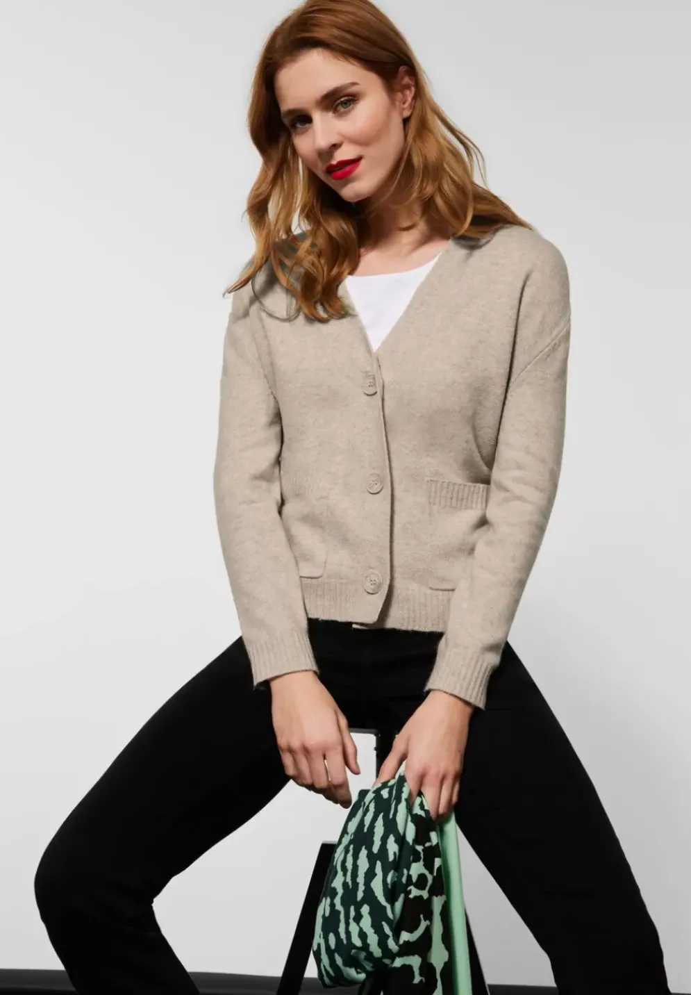 Strickjacke Mit Taschen