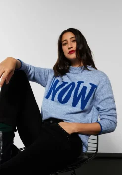 Strickpullover Mit Wording