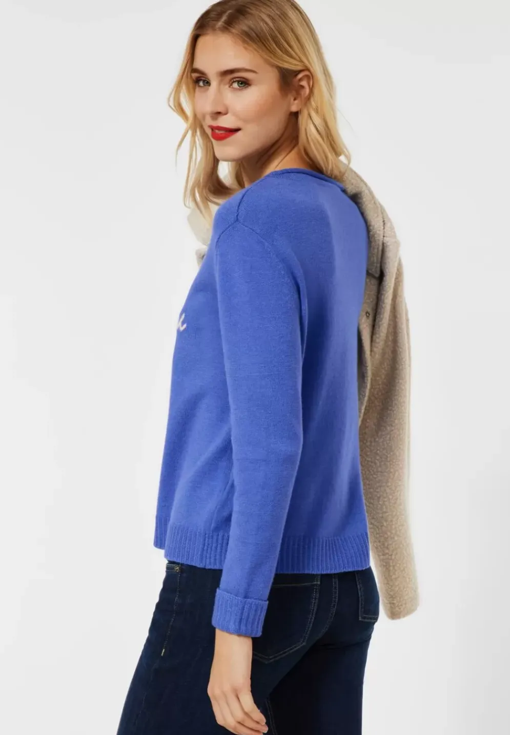 Strickpullover Mit Wording
