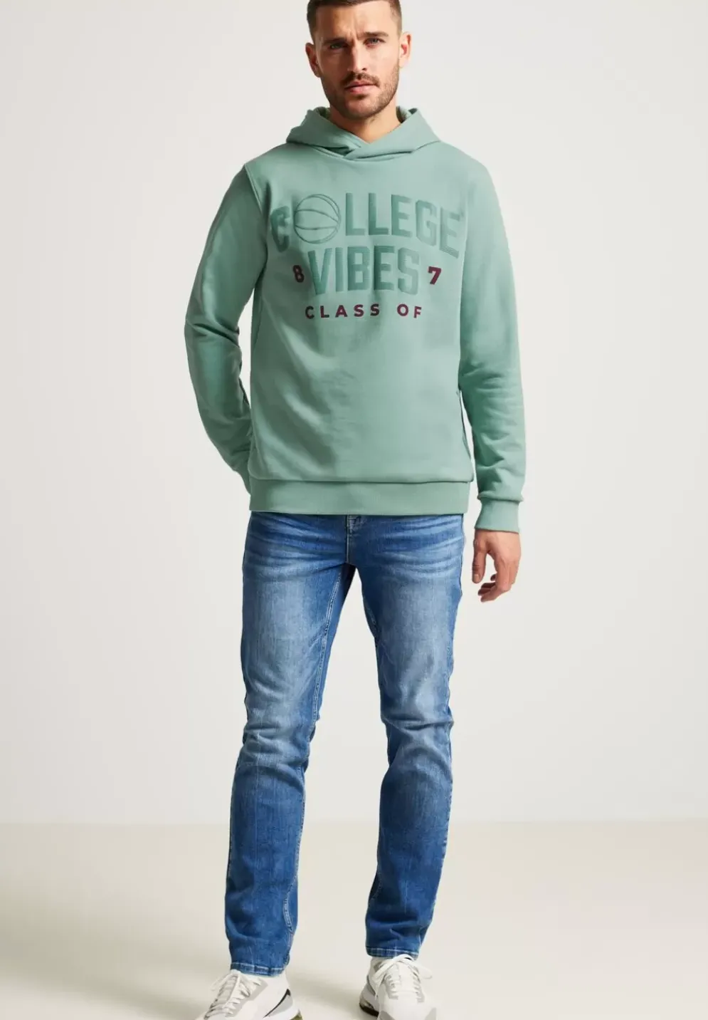 Sweatshirt Mit College Print