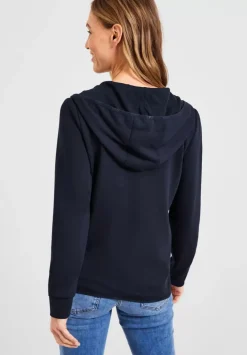 Sweatshirtjacke In Unifarbe