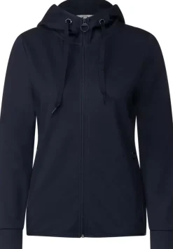 Sweatshirtjacke In Unifarbe