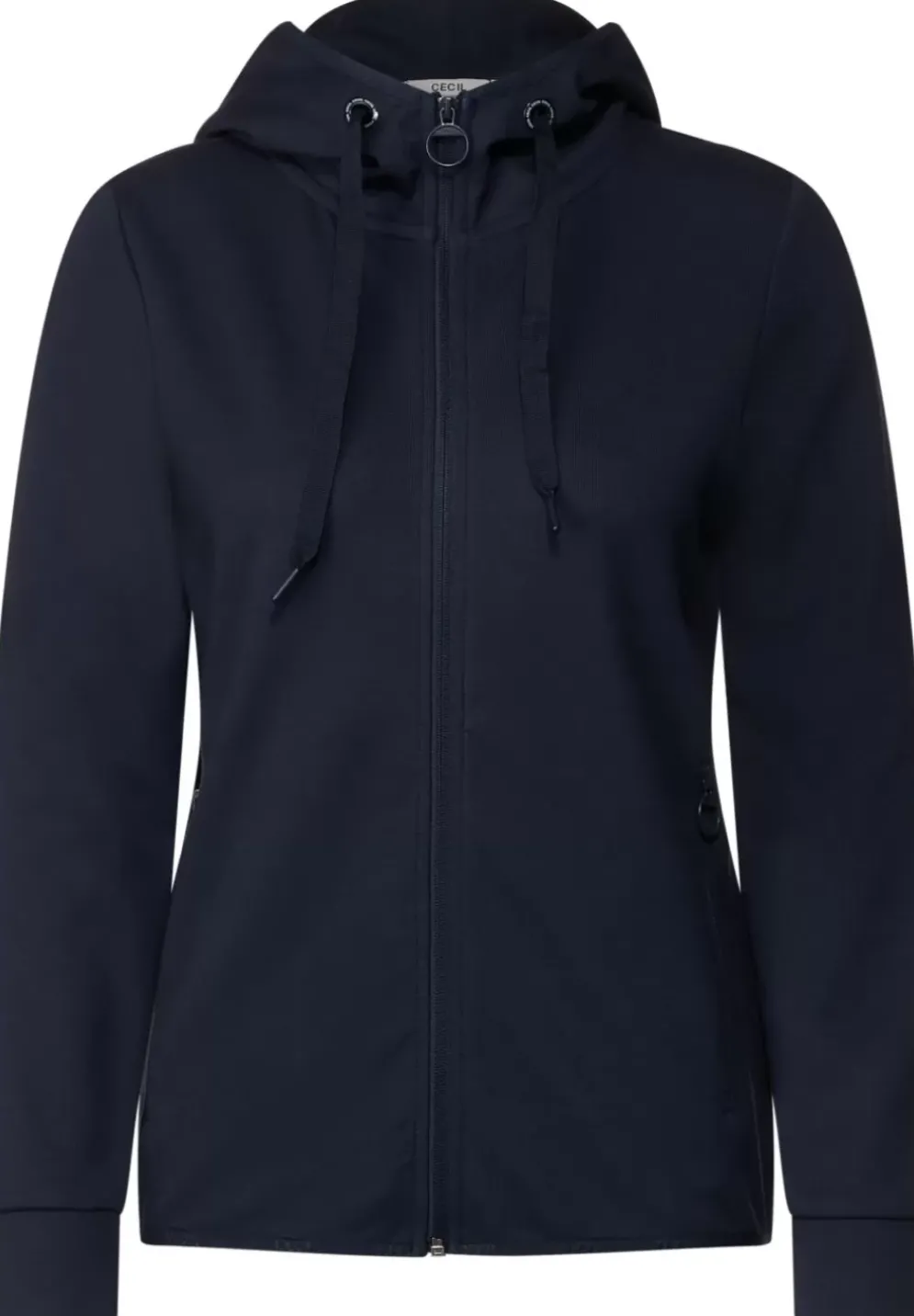Sweatshirtjacke In Unifarbe