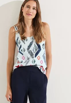 Top Mit Print Und Stickerei