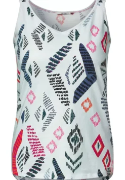 Top Mit Print Und Stickerei