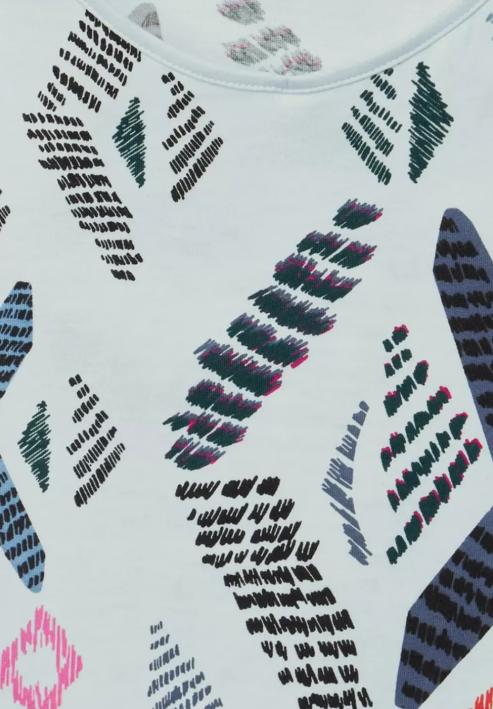 Top Mit Print Und Stickerei