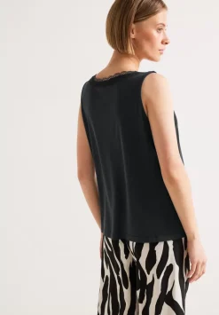 Top Mit Spitzen V-Neck