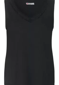 Top Mit Spitzen V-Neck