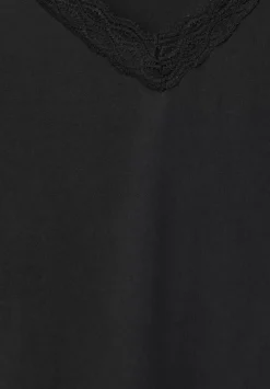Top Mit Spitzen V-Neck