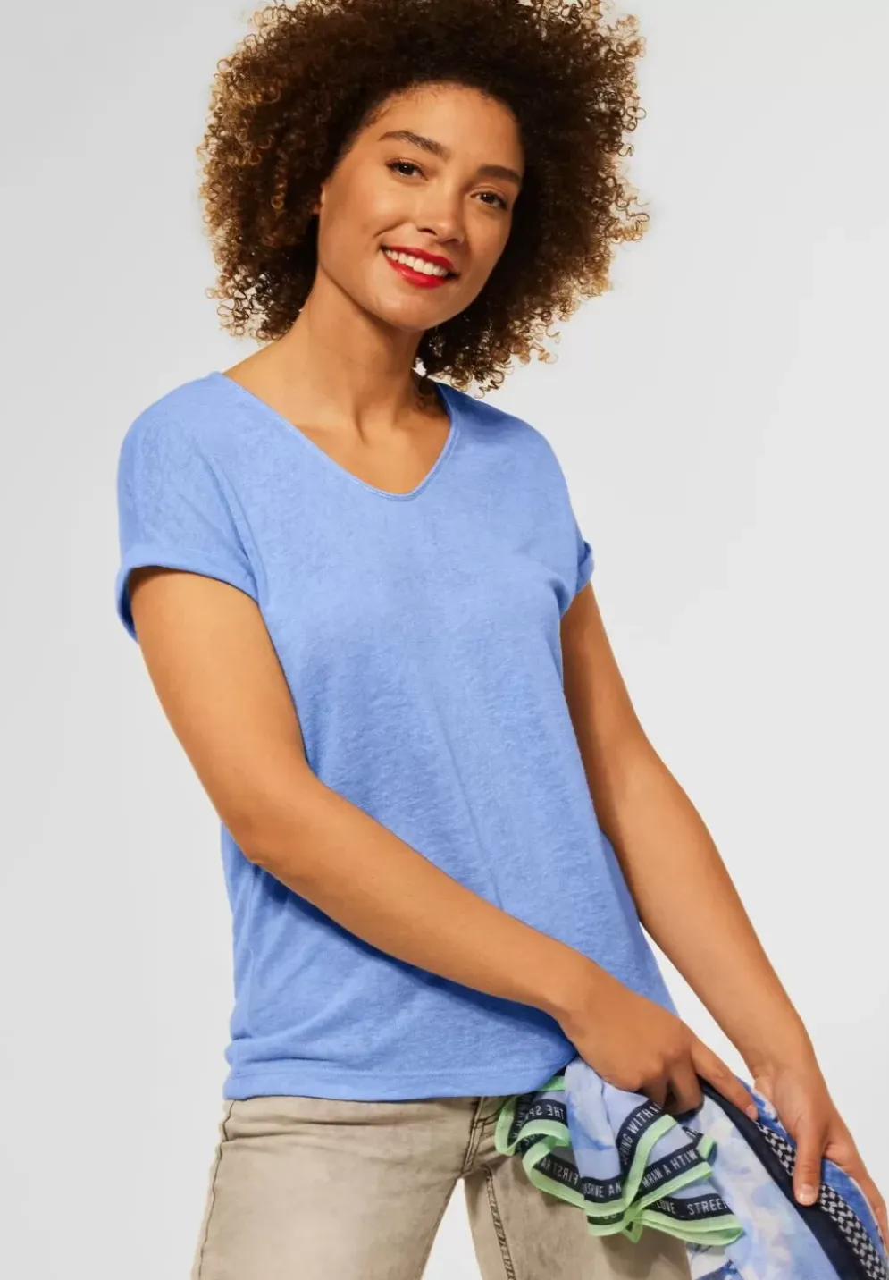 T-Shirt Im Leinen Look