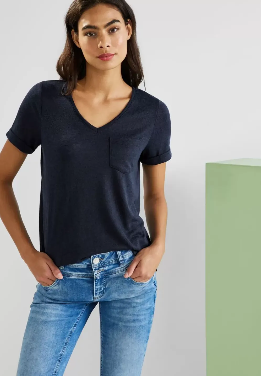 T-Shirt Im Leinenlook