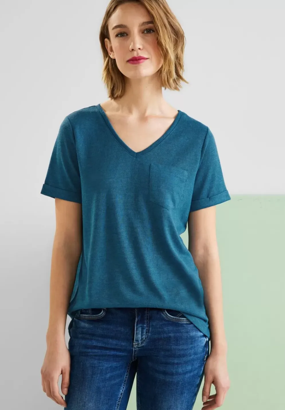 T-Shirt Im Leinenlook