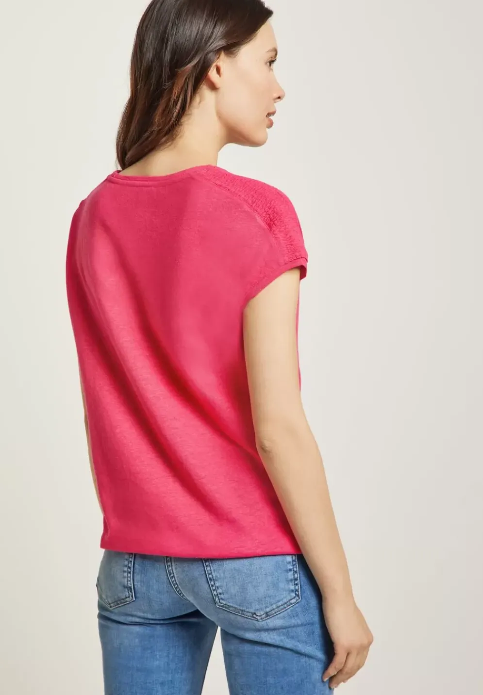T-Shirt Im Leinenmix