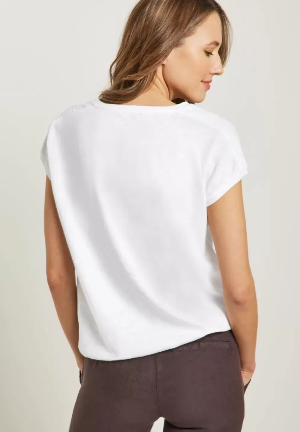 T-Shirt Im Leinenmix