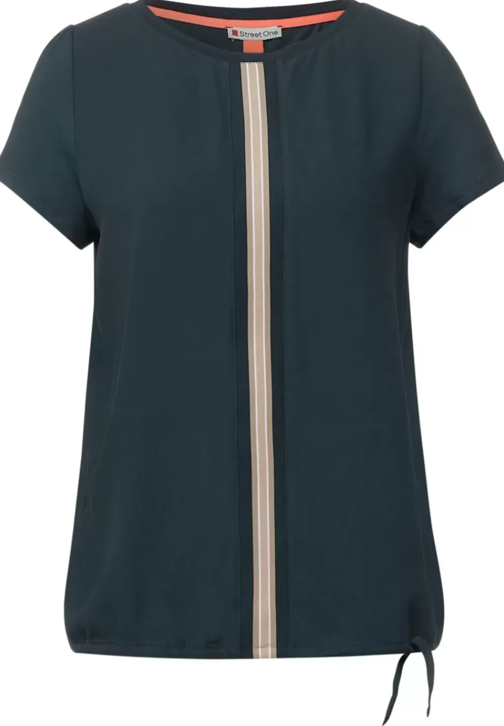 T-Shirt Im Materialmix