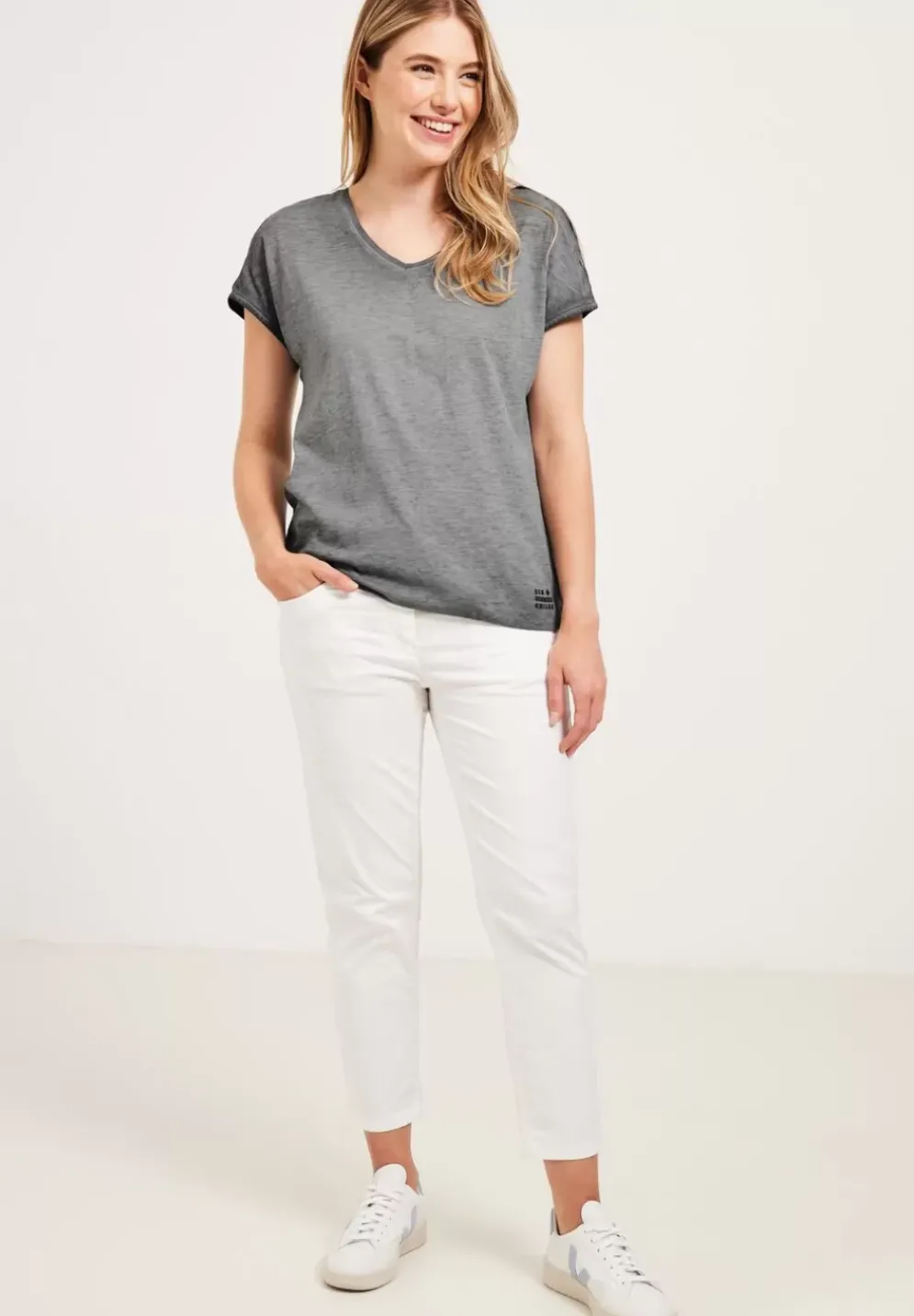 T-Shirt In Gewaschener Optik